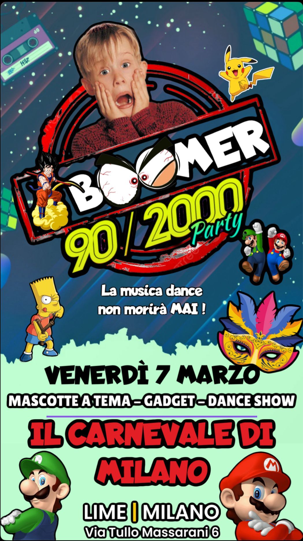 Carnevale Boomer Party Lime Milano