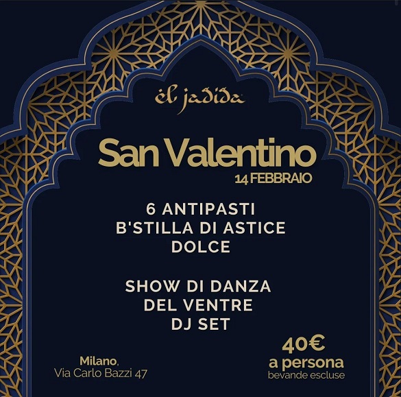 San Valentino El Jadida Milano Info al 3282345620